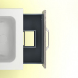 comprar Conjunto Hone Mueble Baño Gris Arenado 50cm 2 Cajones + Lavabo y Espejo. online - Amizuva