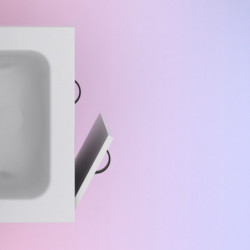 comprar Conjunto Aneko Mueble Baño Blanco Brillo 50cm 2 Puertas + Lavabo y Espejo. online - Amizuva