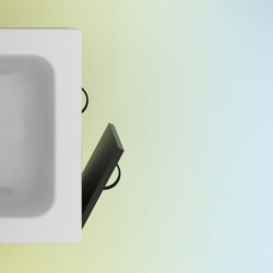 comprar Conjunto Aneko Mueble Baño Antracita Brillo 50cm 2 Puertas + Lavabo y Espejo. online - Amizuva