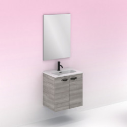 comprar Conjunto Aneko Mueble Baño Gris Arenado 50cm 2 Puertas + Lavabo y Espejo. online - Amizuva