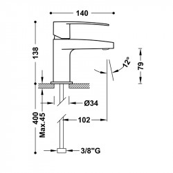 comprar Grifo Monomando Lavabo Flat-Tres online - Tres comercial