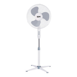 comprar Ventilador de pie blanco potencia: 45w aspas: ø40cm altura regulable 105-125cm edm online - EDM