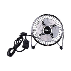 Mini ventilador industrial de sobremesa cromado potencia: 15w aspas: ø10x15cm edm