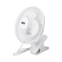 Ventilador de pinza blanco potencia: 15w aspas: ø15cm 28cm edm