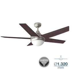 Ventilador de techo modelo adriatico wengue/niquel satin potencia: 60w aspas: ø132cm con mando a distancia edm