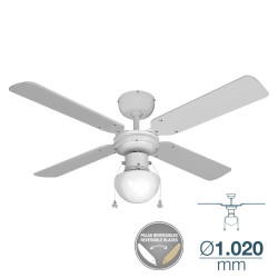 Ventilador de techo modelo caribe blanco potencia: 50w aspas: ø102cm edm