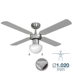 Ventilador de techo modelo caribe cromado potencia: 50w aspas: ø102cm edm