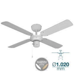 Ventilador de techo modelo baltico blanco potencia: 50w aspas: ø102cm edm