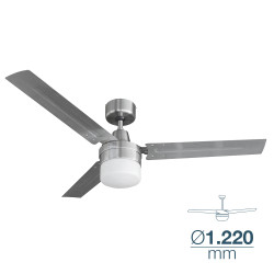 *ult.unidades*ventilador de techo modelo bering cromado potencia: 60w aspas: ø122cm con controlador de pared edm