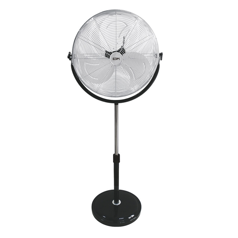 comprar Ventilador de pie industrial con base circular cromado/negro potencia: 120w aspas: ø50cm altura regulable 118-148cm e...