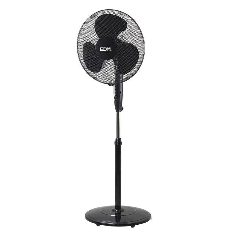 comprar Ventilador de pie con base circular negro potencia: 45w aspas: ø40cm altura regulable 110-130cm edm online - EDM comprar Ventilador de pie con base circular negro potencia: 45w aspas: ø40cm altura regulable 110-130cm edm online - EDM
