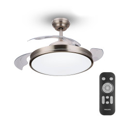 comprar Ventilador techo de led modelo atlas nikel potencia: 28+35w aspas: ø106cm con mando a distancia philips online - Philips