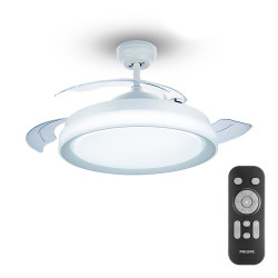 comprar Ventilador techo de led modelo atlas blanco potencia: 28+35w aspas: ø106cm con mando a distancia philips online - Phi...