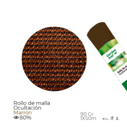 Rollo de malla de ocultacion color marron 90gr 1x50m edm