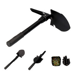 comprar Mini pala plegable multifuncional de acero color negro 9,5x41,5cm online - BENSON