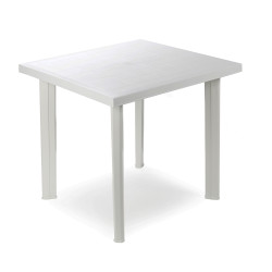 comprar Mesa cuadrada para exterior. color: blanco 80x75x72cm ipae progarden online - IPAE PROGARDEN