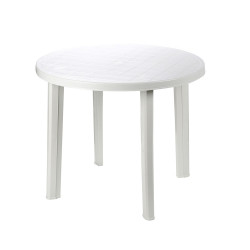 comprar Mesa redonda para exterior. color: blanco ø90x72cm ipae progarden online - IPAE PROGARDEN