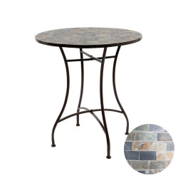 comprar Mesa metalica/mosaico color: marron ø70x77cm modelo stuttgart para exterior online - NO DISPONIBLE