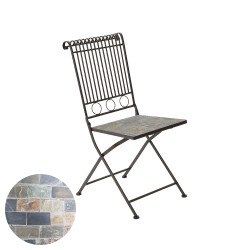 comprar Silla metálica/mosaico color: marron 39x39x90cm modelo stuttgart para exterior online - NO DISPONIBLE