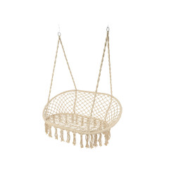 comprar Columpio de algodon doble modelo bali con flecos 153x83x130cm color crema online - FSC