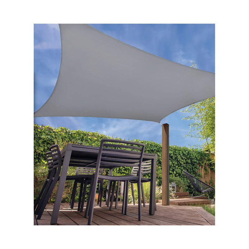 comprar Toldo vela cuadrado color: gris claro 5x5m ambiance online - AMBIANCE