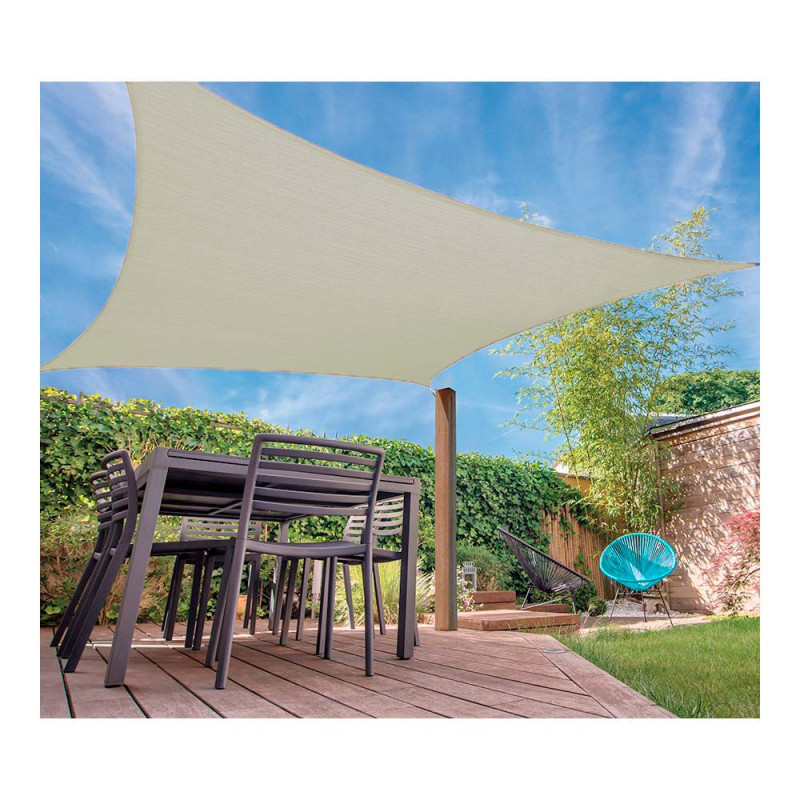 Toldo vela cuadrado color: arena 5x5m ambiance