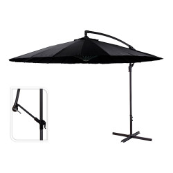comprar Parasol excentrico altura maxima 3m ø300cm color: negro online - AMBIANCE