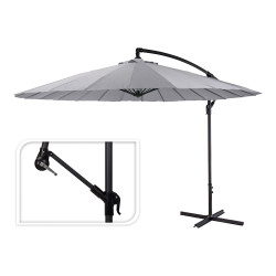 comprar Parasol excentrico altura maxima 3m ø300cm color: gris claro online - AMBIANCE