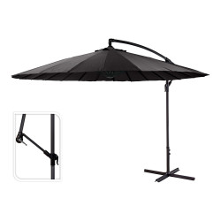 comprar Parasol excentrico altura maxima 3m ø300cm color: gris oscuro online - AMBIANCE