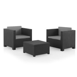 comprar Conjunto de jardin/terraza de 2 sillones+1 mesa. diva tete grafit sp berner online - SP BERNER