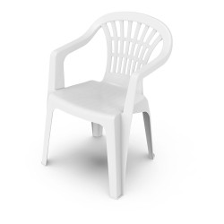 comprar Sillón apilable respaldo bajo color: blanco 56x54x80cm modelo: lyra progarden online - PRO GARDEN