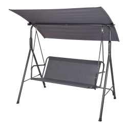 comprar Balancín de jardín con toldo 170x120x150cm color gris oscuro online - PRO GARDEN