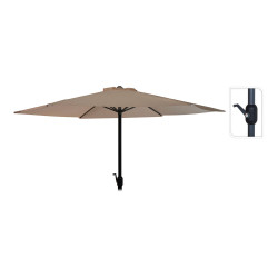 comprar Parasol ø300cm altura 248cm. poste de aluminio con manivela color: taupe online - NO DISPONIBLE