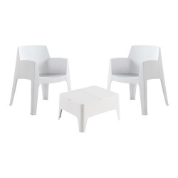 comprar Ult. unidades conjunto de jardin/terraza de 2 sillas+mesa baja. color blanco sillas: 60x67x82cm mesa: 48x58x30cm mode...