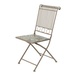 comprar Silla metálica/mosaico color: marron 45x38x90cm modelo bistro para exterior online - NO DISPONIBLE
