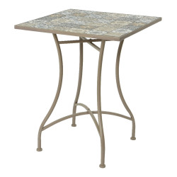 comprar Mesa metalica/mosaico color: marron 58x58x72cm modelo bistro para exterior online - NO DISPONIBLE
