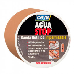 Aguastop Banda Impermeable Butilo Teja 30 cm. x 10 mt.  Ceys.