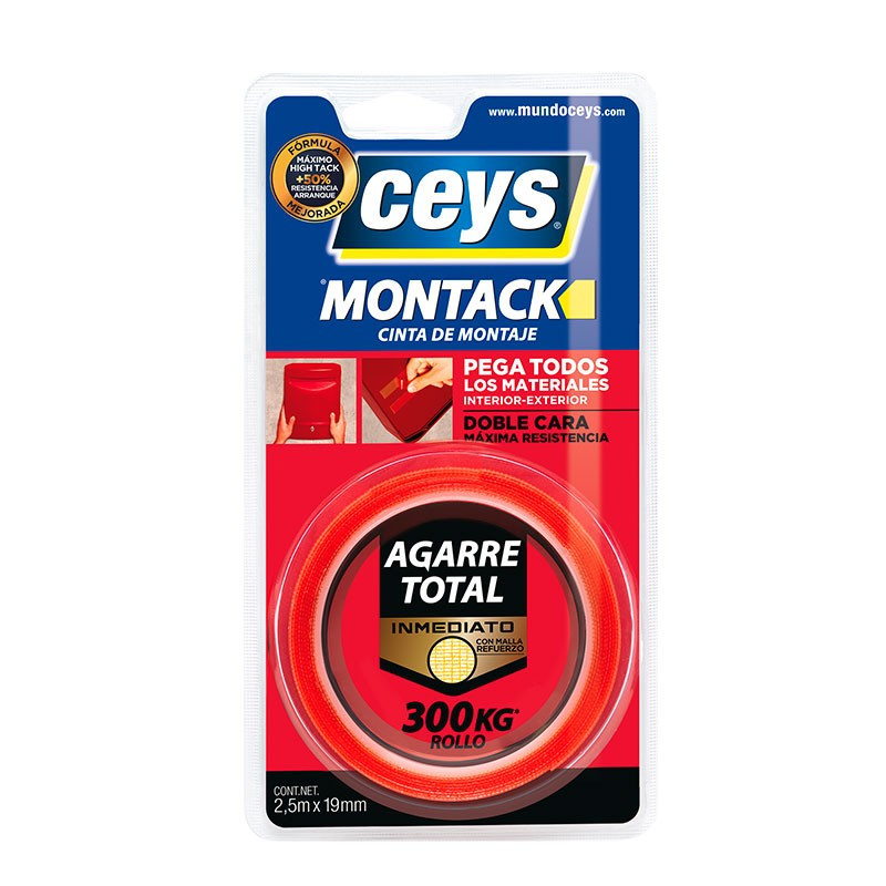 Compra Montack Agarre Total Inmediato Cinta 2,5 mt x 19 mm. Ceys al