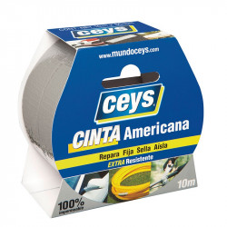 Tackceys Cinta Americana Plata Rollo 10 mt x 50 mm. Ceys.