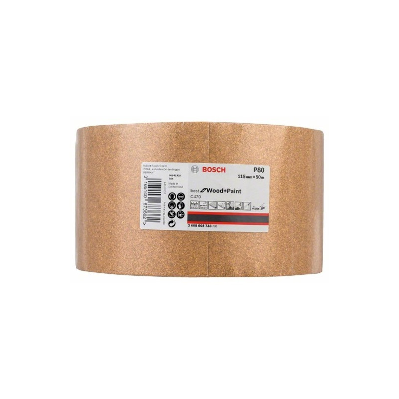 comprar Rollo Papel Lija Bosch Best for Wood and Paint C470 Grano 115MMX50MTS 80 online - Bosch