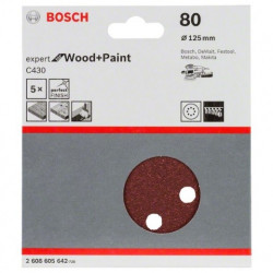 Hoja de lija Bosch Expert for Wood and Paint C430 Grano 80 Ø125mm.