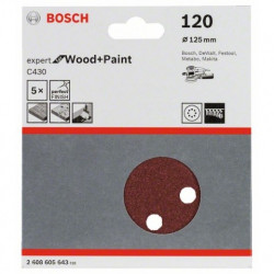 comprar Hoja de lija Bosch Expert for Wood and Paint C430 Grano 120 Ø125mm. online - Bosch