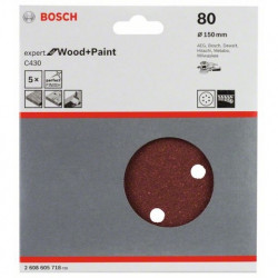 Hoja de lija Bosch Expert for Wood and Paint C430 Grano 80 Ø150mm.