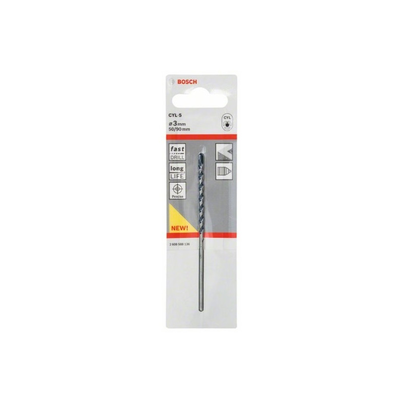 comprar Broca Bosch CYL-5 para Hormigón Ø3mm. 50x90mm. online - Bosch