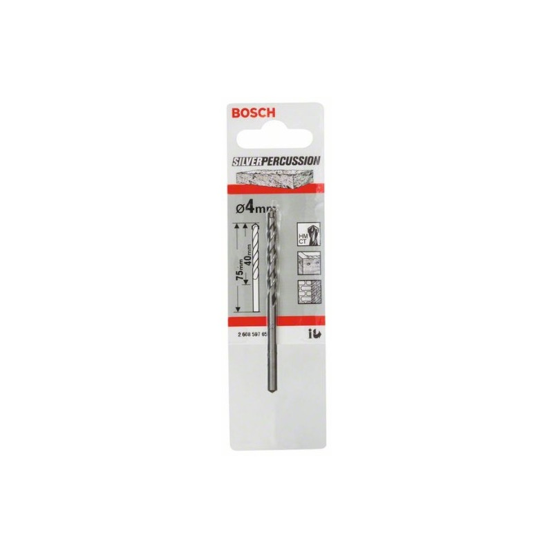 comprar Broca Silver Percussion Bosch CYL-3 para Hormigón Ø4mm. 40x75mm. online - Bosch