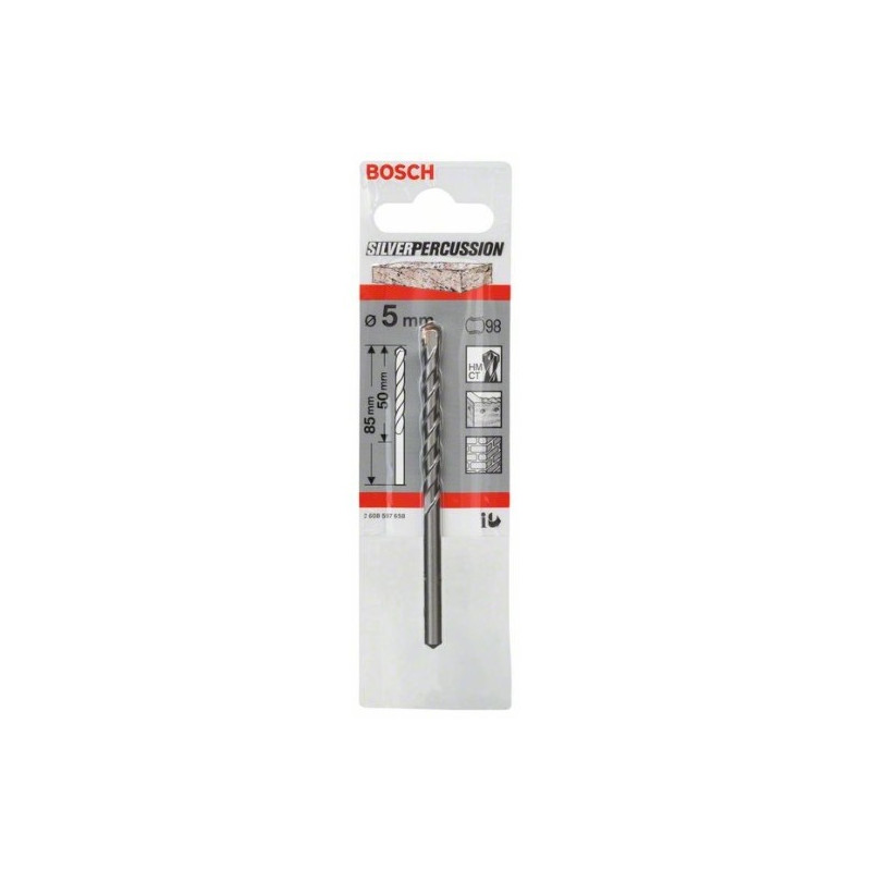 comprar Broca Silver Percussion Bosch CYL-3 para Hormigón Ø5mm. 50x85mm. online - Bosch