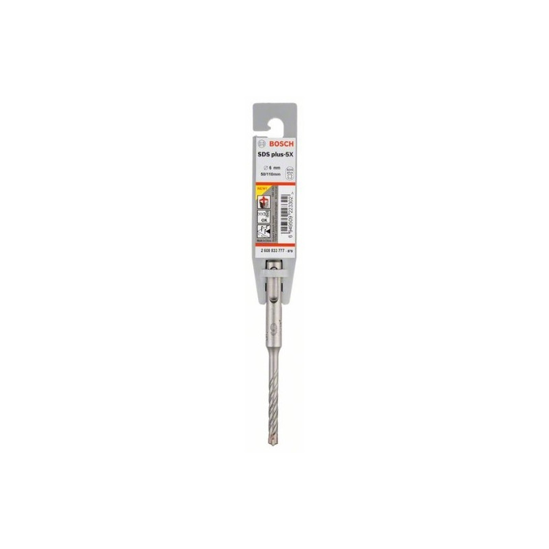 Broca SDS plus-5X Bosch para Martillos perforadores Ø6mm. 50x110mm. Broca SDS plus-5X Bosch para Martillos perforadores Ø6mm. 50x110mm.