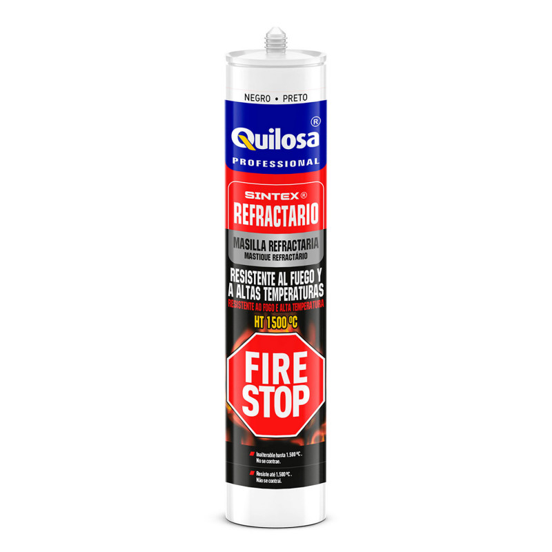 comprar SINTEX REFRACTARIO FIRE STOP CARTUCHO 0,3 LITRO NEGRO online - Quilosa