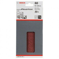 comprar Hoja de lija Bosch Expert for Wood and Paint C430 Grano 60 93x186 mm. online - Bosch