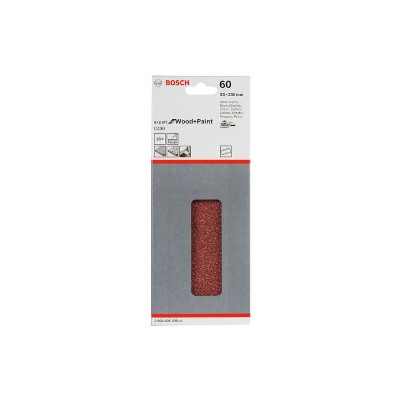 comprar Hoja de lija Bosch Expert for Wood and Paint C430 Grano 60 93x230 mm. online - Bosch